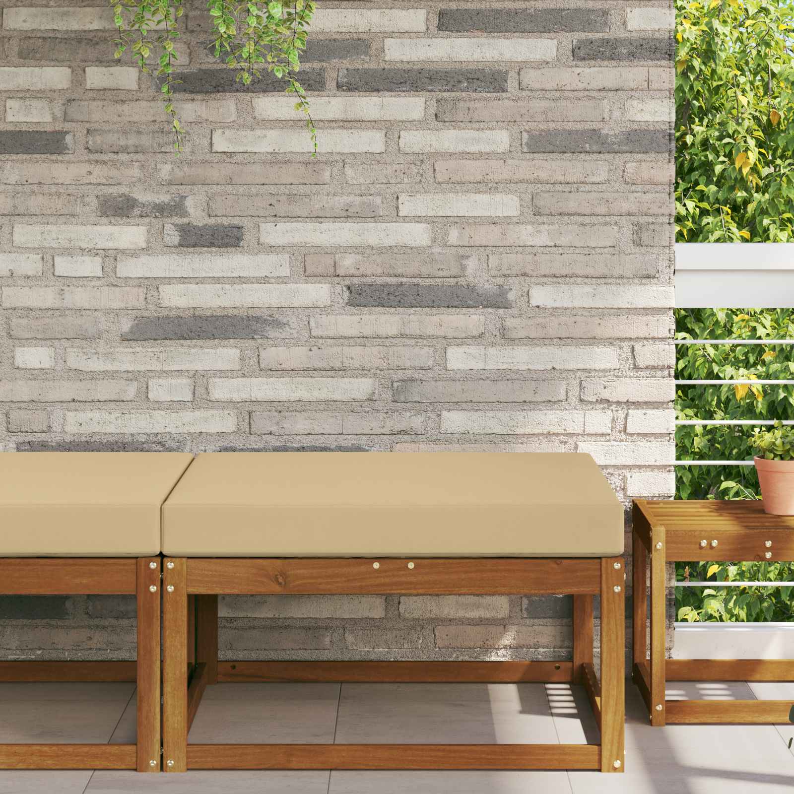 Cuscino per divano da esterno Beige 80 x 80 x 8 cm Poliestere