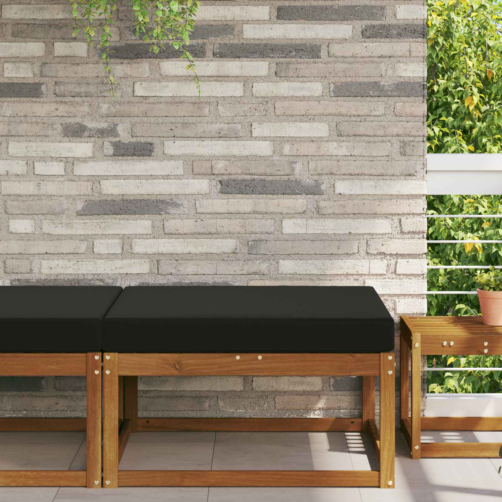 Cuscino per divano da esterno Nero 80 x 80 x 8 cm Poliestere