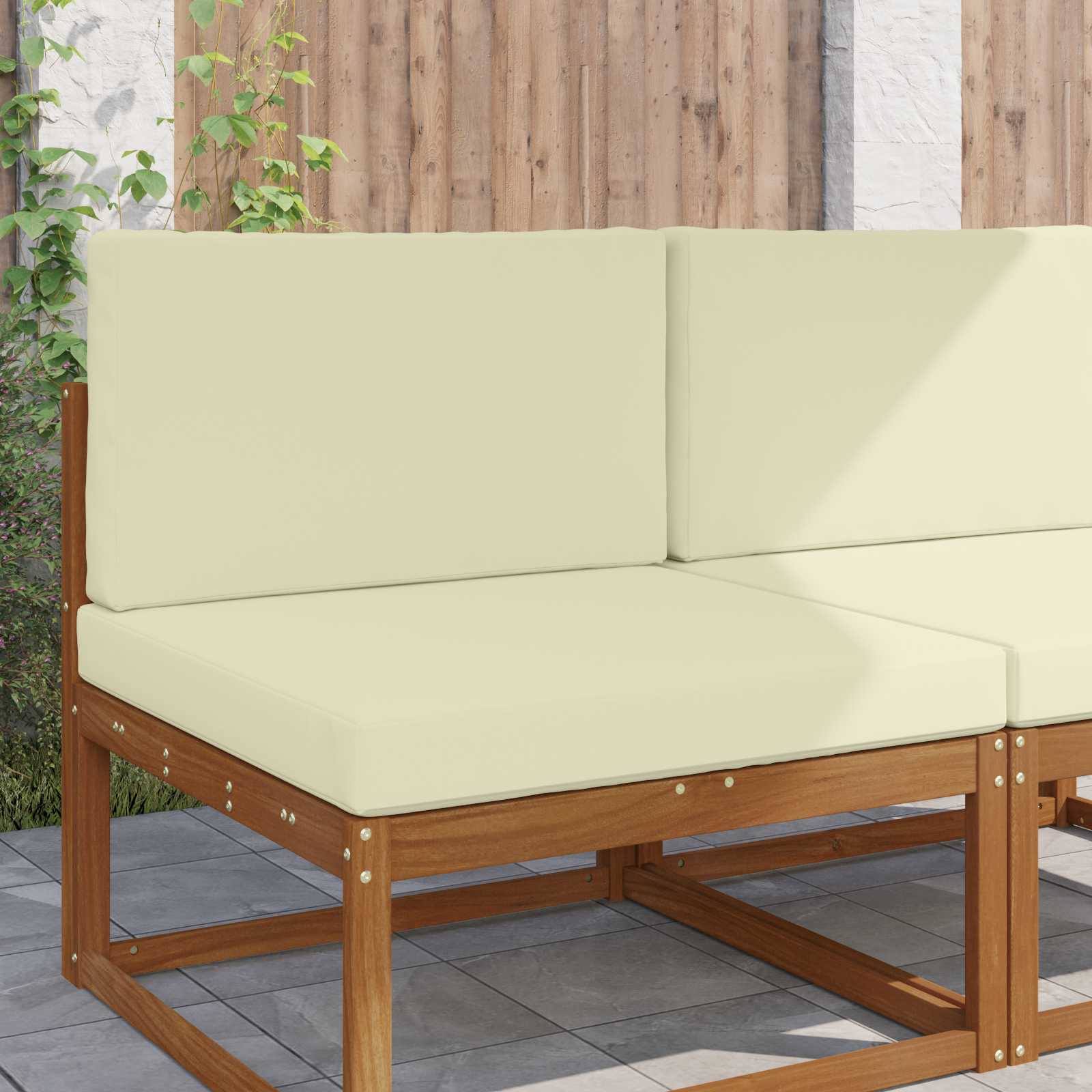 Cuscino per divano da esterno Poliestere Crema 80 x 80 x 8 cm
