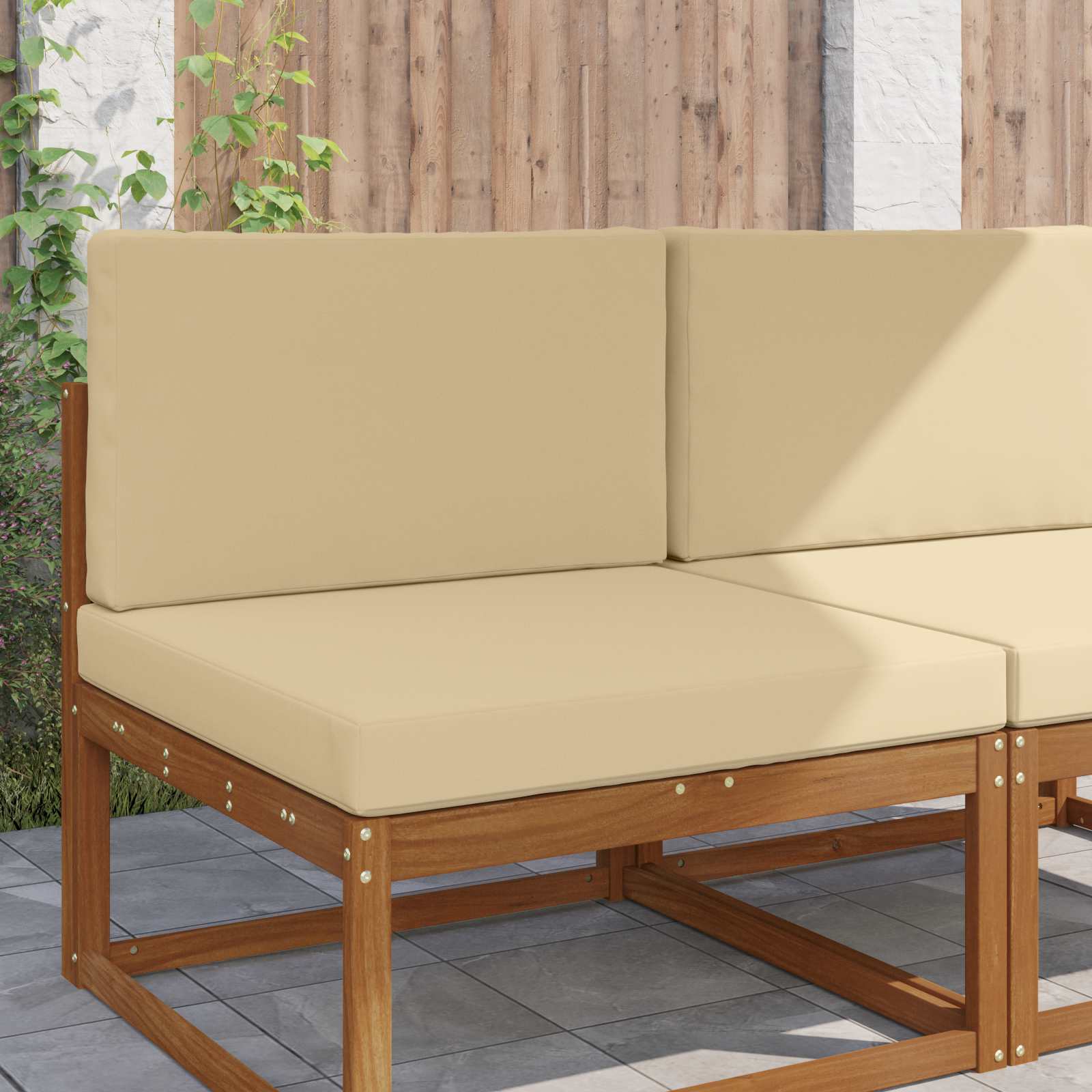 Cuscino per divano da esterno Poliestere Beige 80 x 80 x 8 cm
