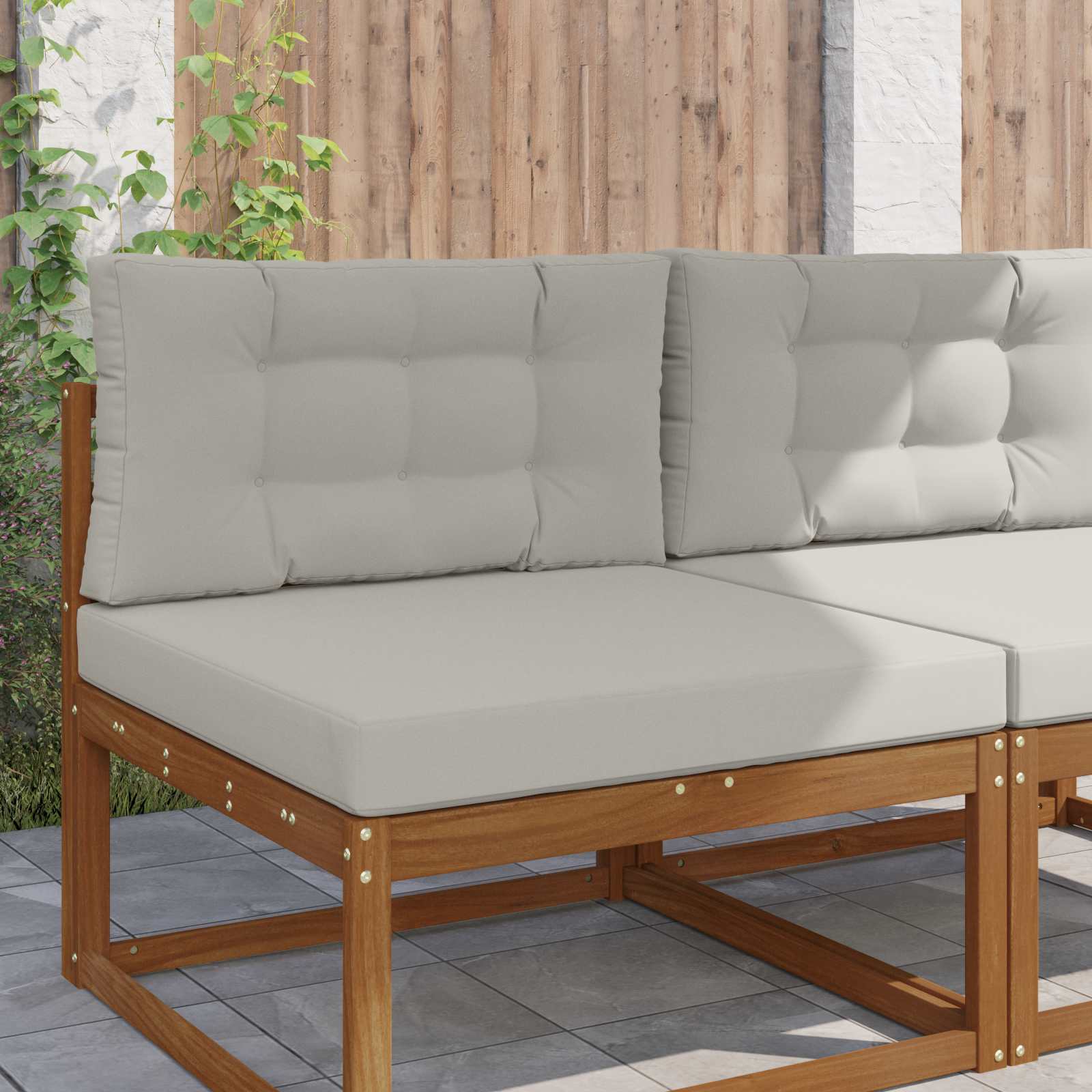 Cuscino per divano da esterno Poliestere Grigio 80 x 80 x 8 cm