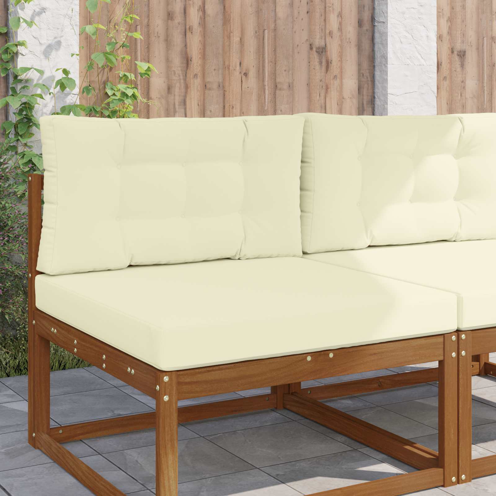 Cuscino per divano da esterno Poliestere Crema 80 x 80 x 8 cm