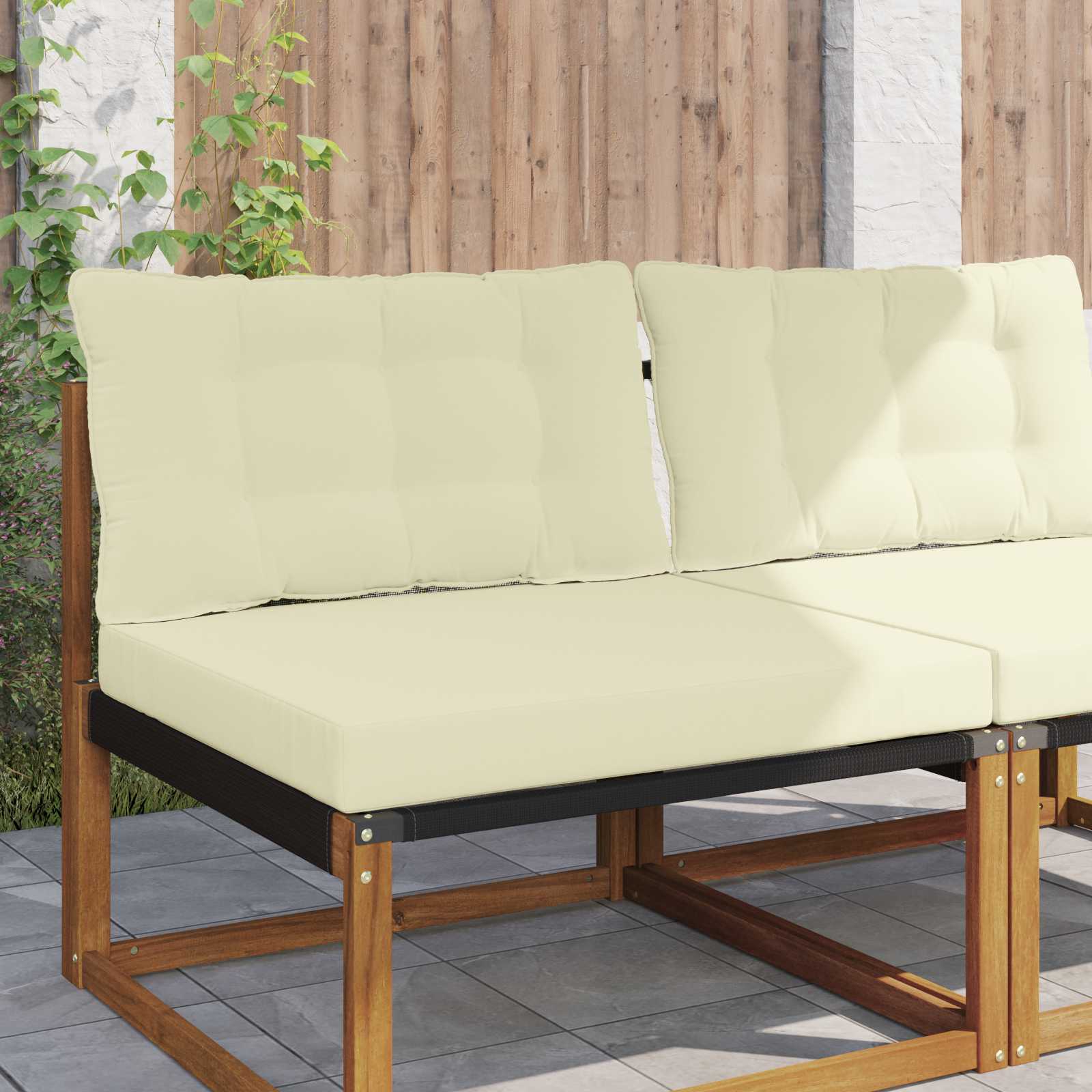 Cuscino per divano da esterno Poliestere Crema 80 x 68,5 x 8 cm