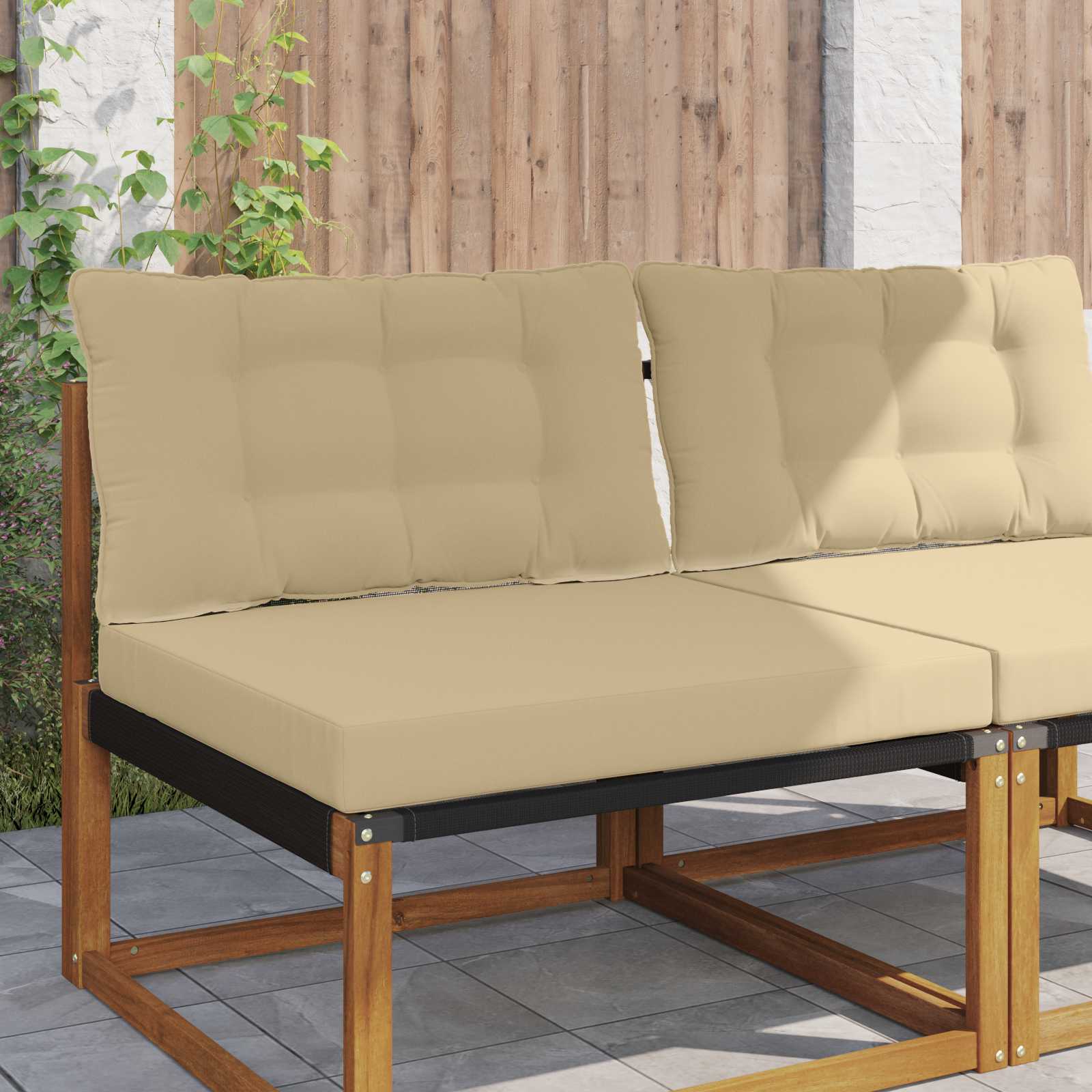 Cuscino per divano da esterno Poliestere Beige 80 x 68,5 x 8 cm