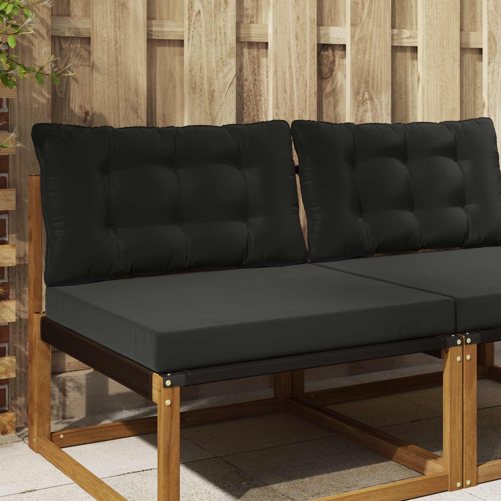 Cuscino per divano da esterno Poliestere Nero 80 x 68,5 x 8 cm