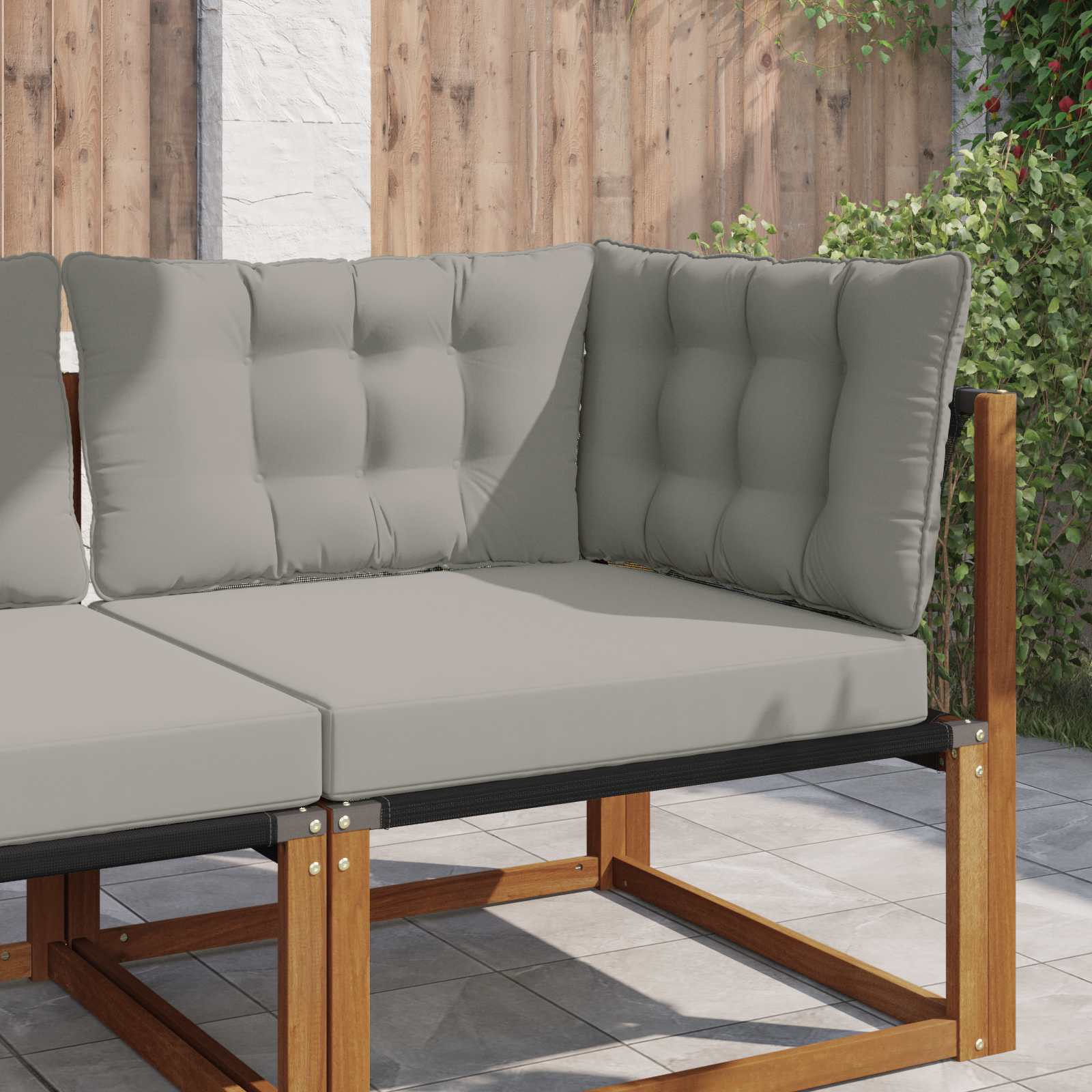 Cuscino per divano da esterno Poliestere Grigio 80 x 43 x 10 cm