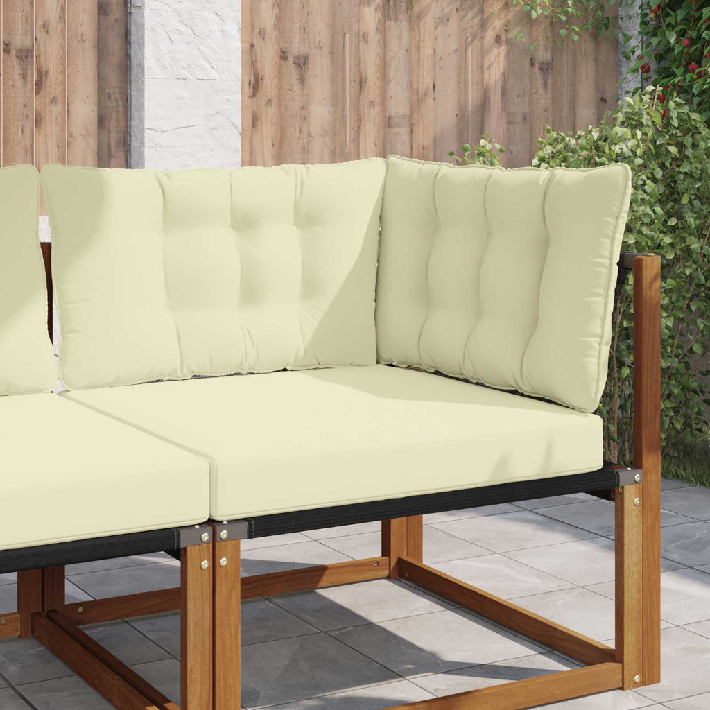 Cuscino per divano da esterno Poliestere Crema 80 x 43 x 10 cm
