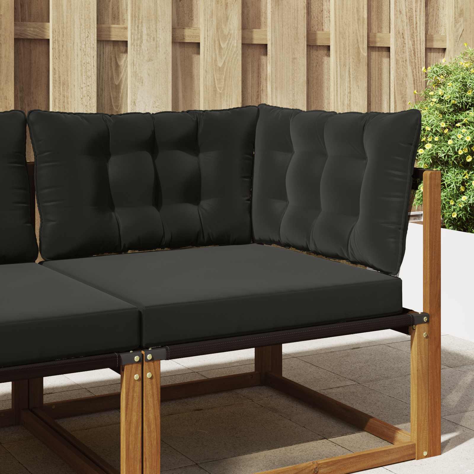 Cuscino per divano da esterno Poliestere Nero 80 x 43 x 10 cm
