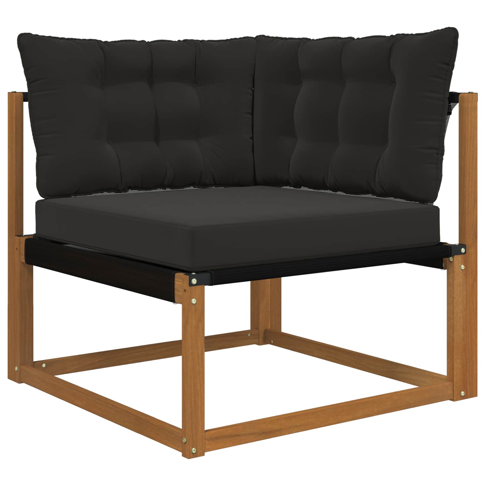 Cuscino per divano da esterno Poliestere Nero 80 x 43 x 10 cm