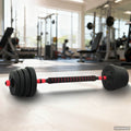 Set Manubri e Bilanciere 2-in-1 30 kg Nero e Rosso