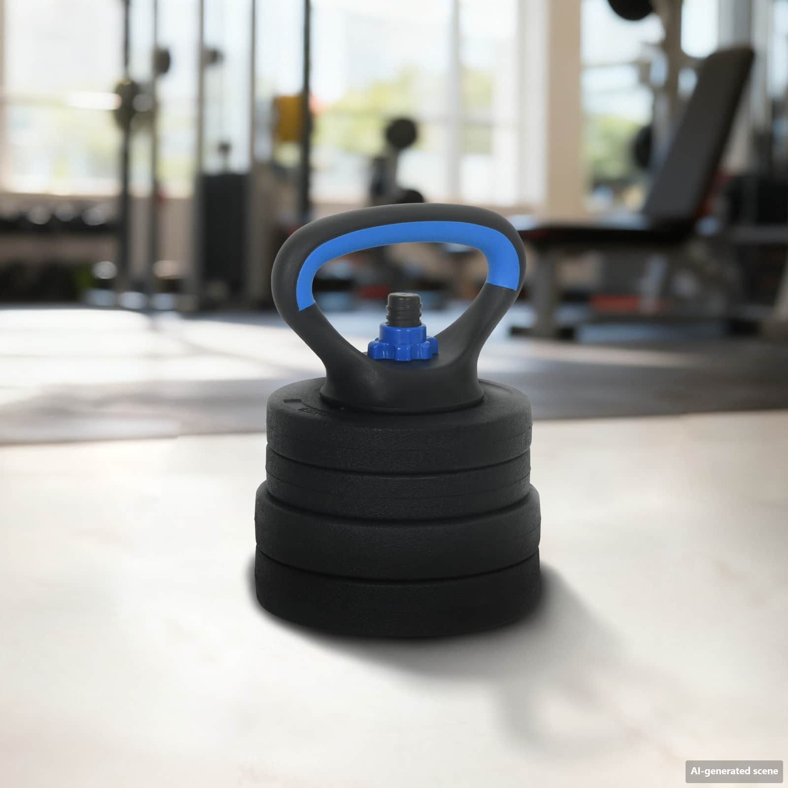 Set di manubri, bilanciere e kettlebell 4-in-1 20 kg Nero e Blu