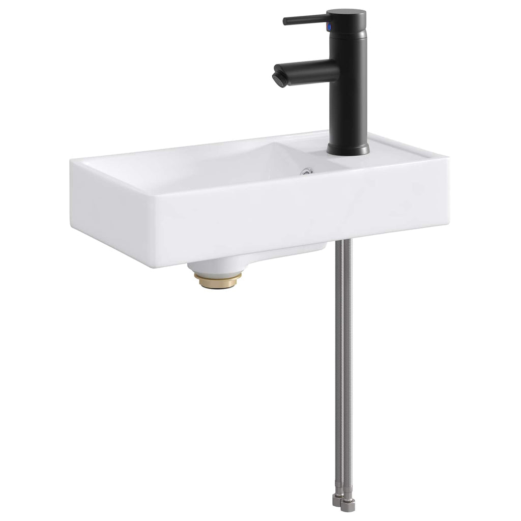 Lavabo da bagno Nero Opaco 40,5 x 22,5 x 11,5 cm Metallo