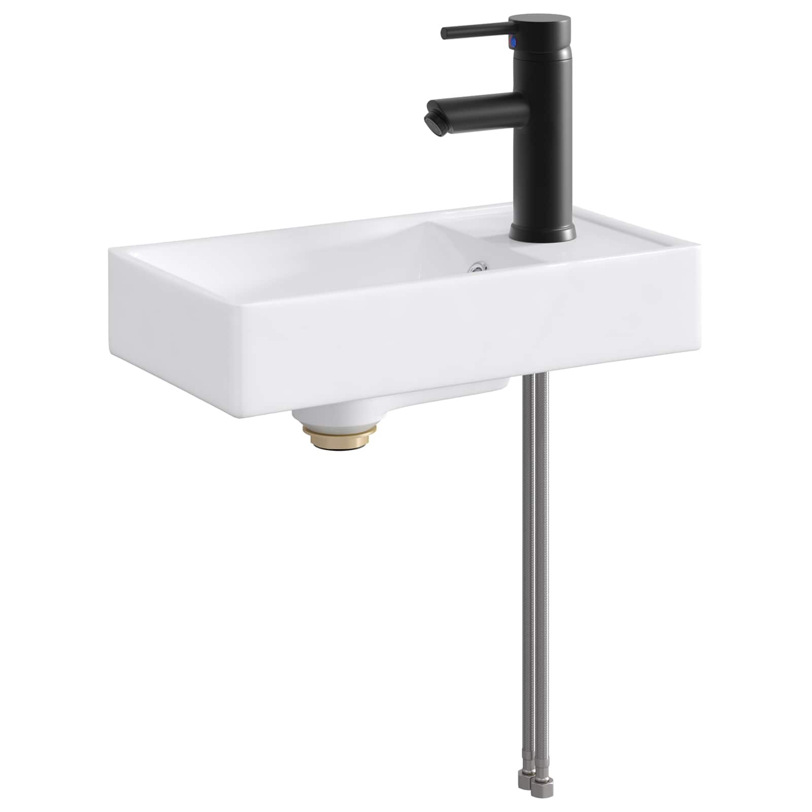 Lavabo da bagno Nero Opaco 40,5 x 22,5 x 11,5 cm Metallo