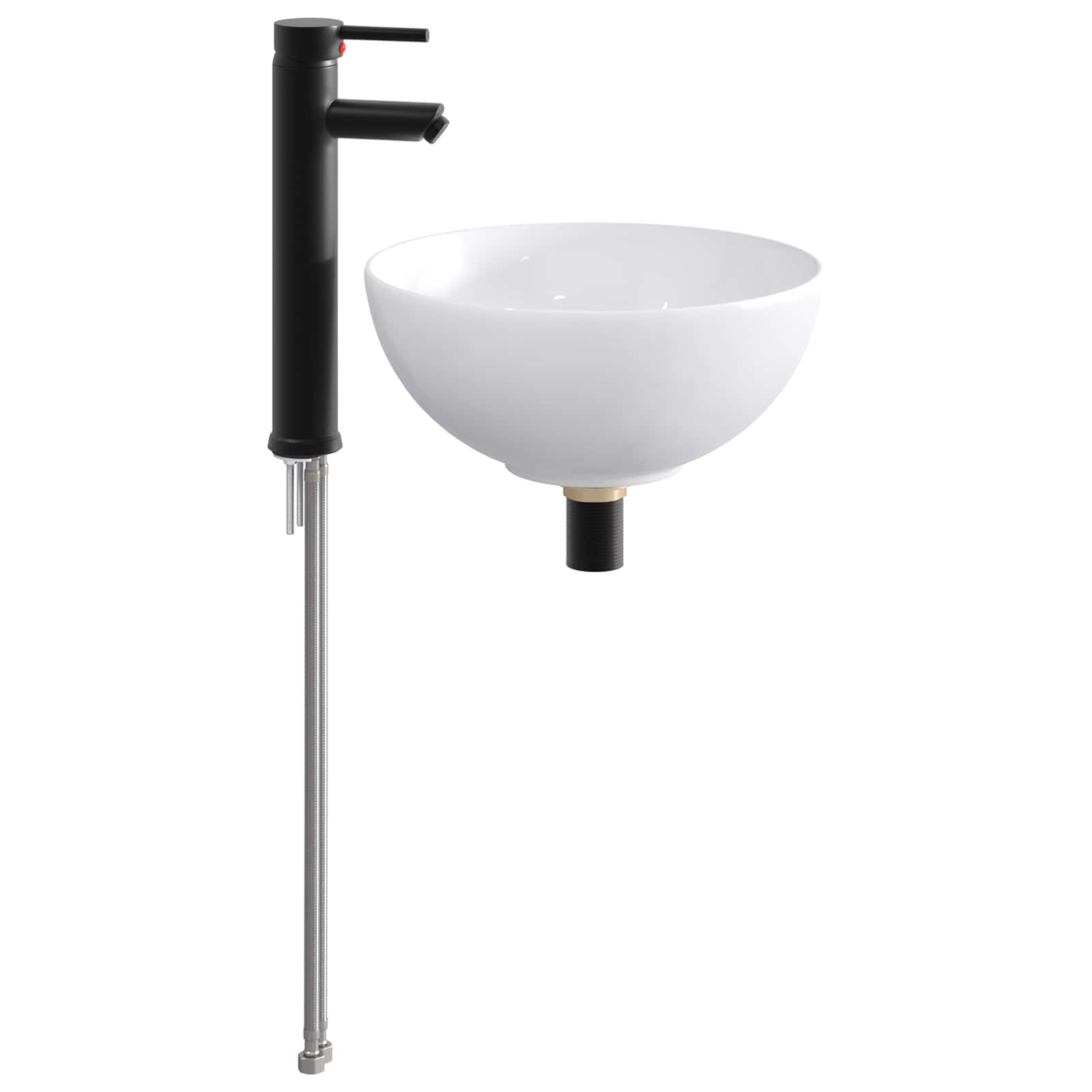 Lavabo da bagno Nero Opaco 32 x 32 x 13 cm Metallo
