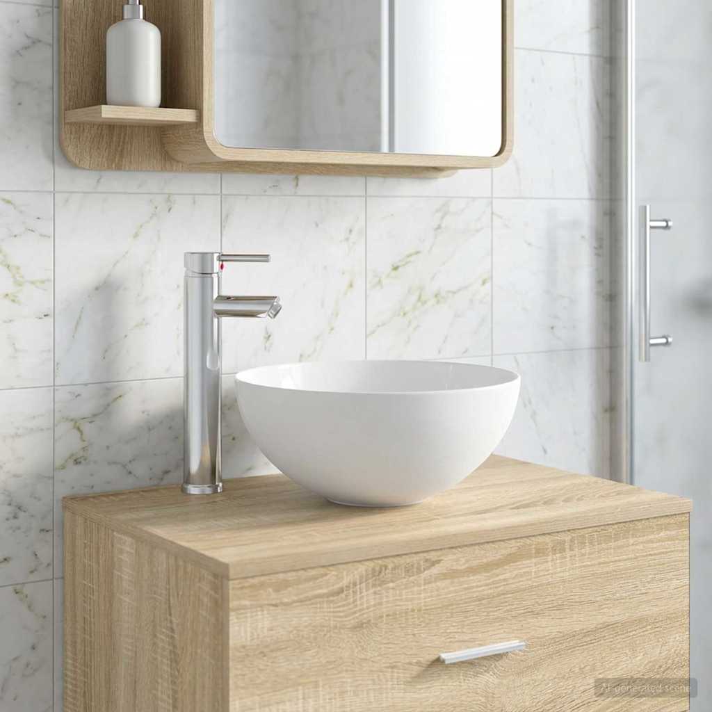 Lavabo da bagno Cromato 35,5 x 35,5 x 14,5 cm Metallo