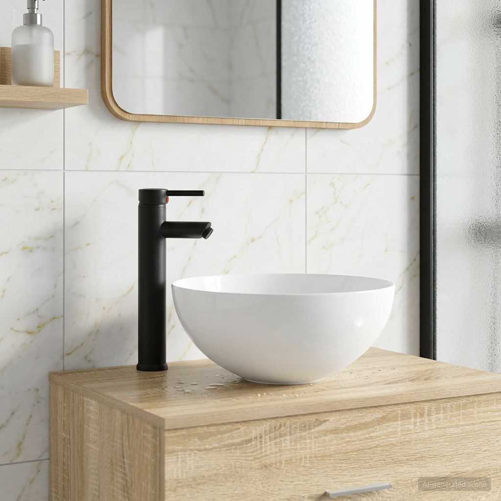 Lavabo da bagno Nero Opaco 35,5 x 35,5 x 14,5 cm Metallo