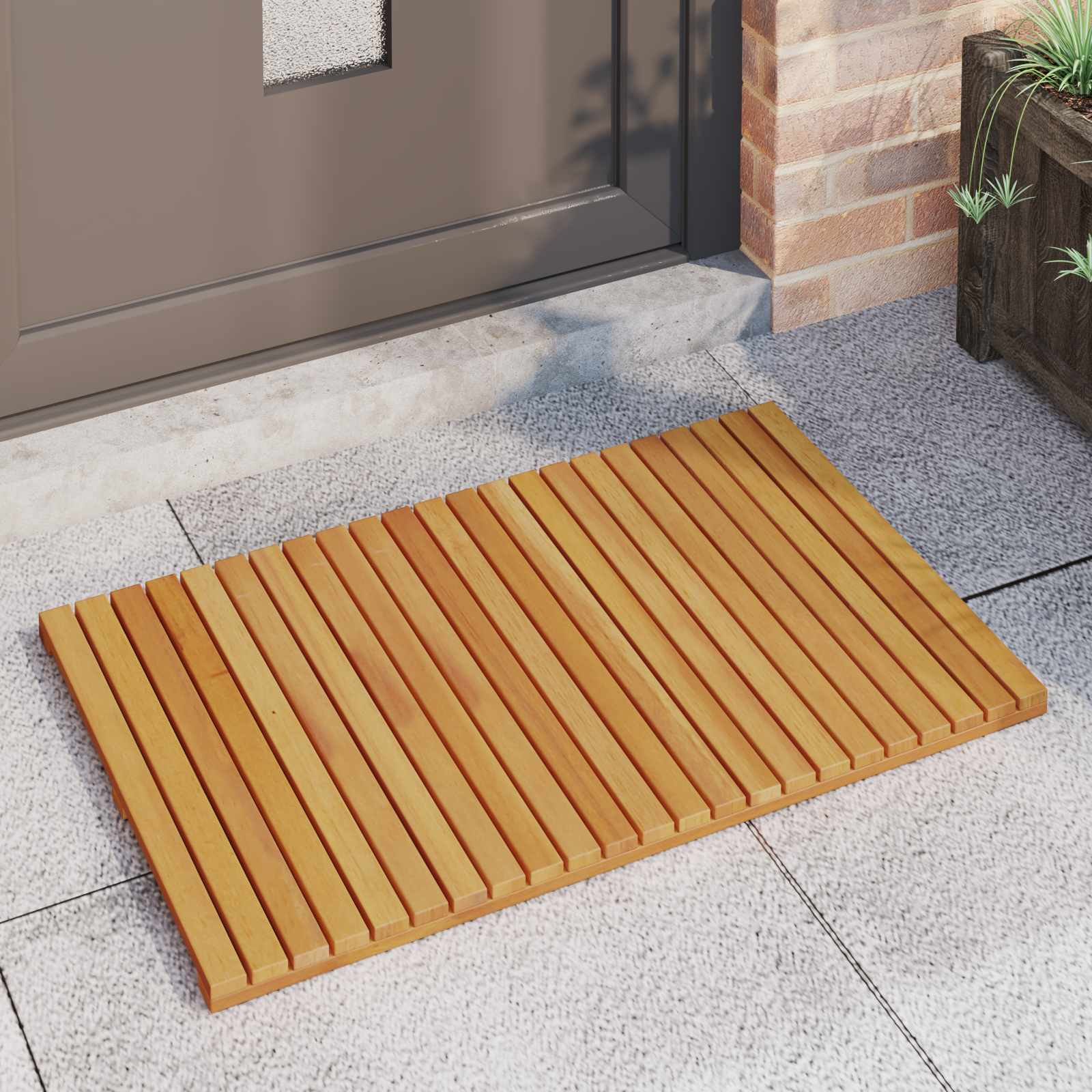 Tappeto da bagno Marrone 80 x 50 cm Legno di Acacia Massello