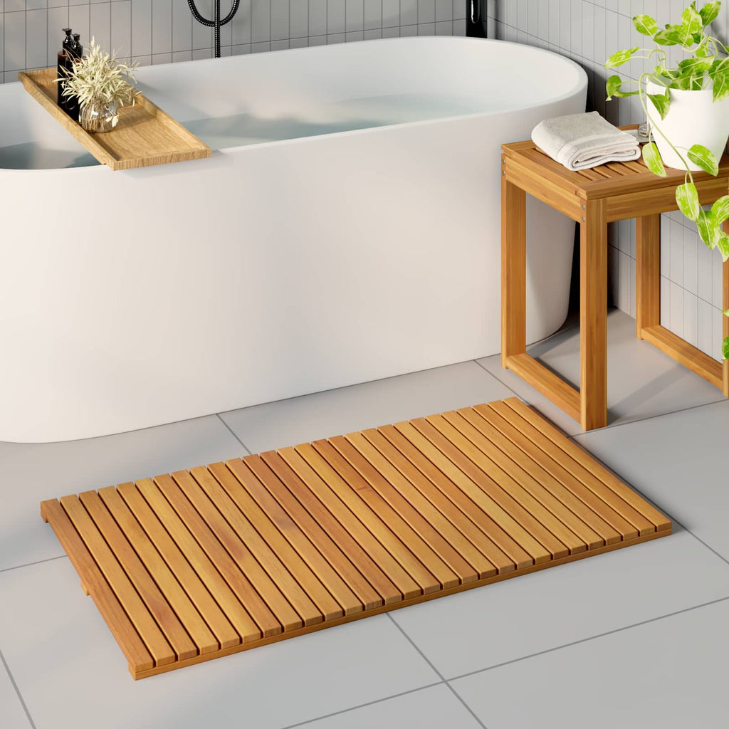 Tappeto da bagno Marrone 100 x 55 cm Legno di Acacia Massello