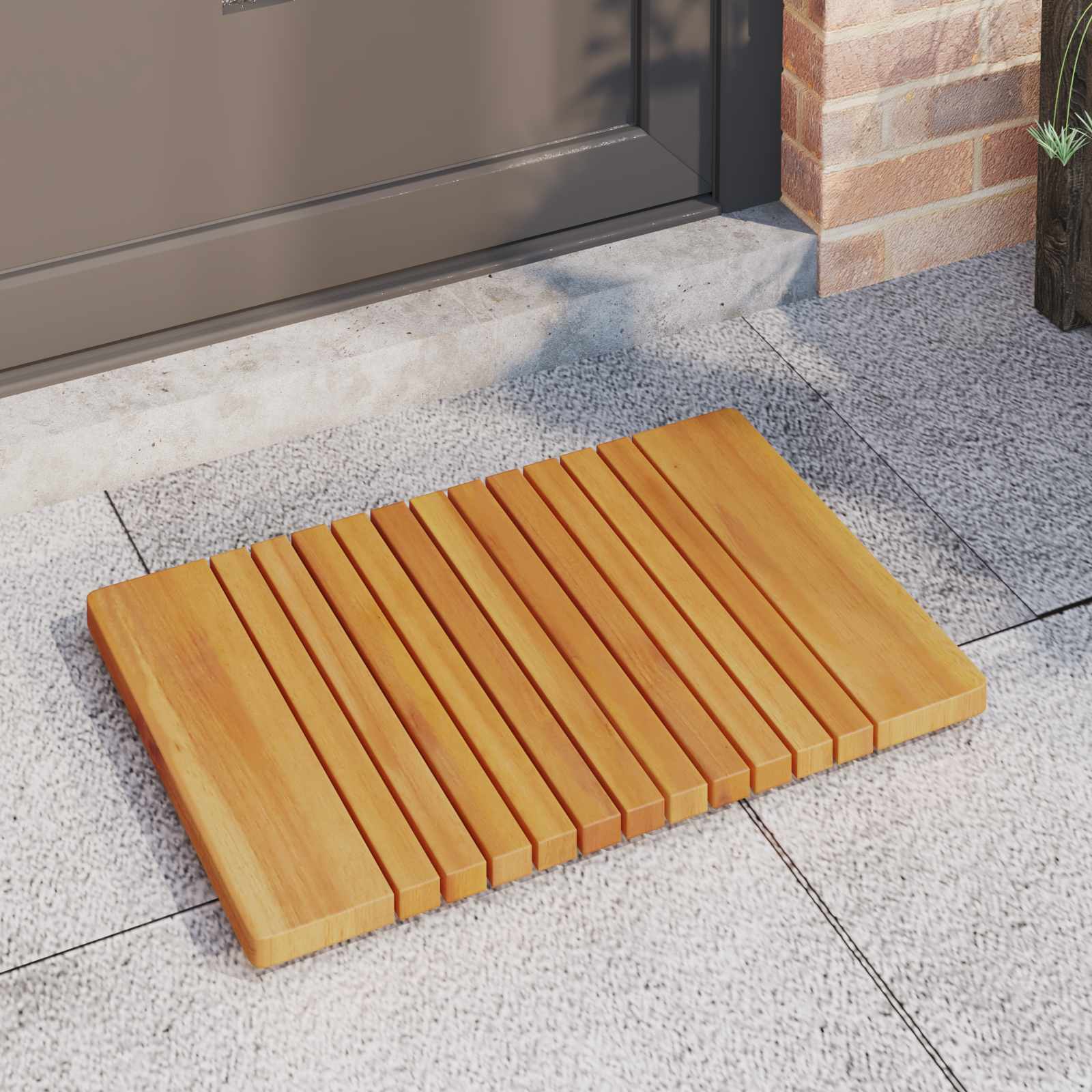 Tappeto da bagno Marrone 59 x 40 cm Legno di Acacia Massello