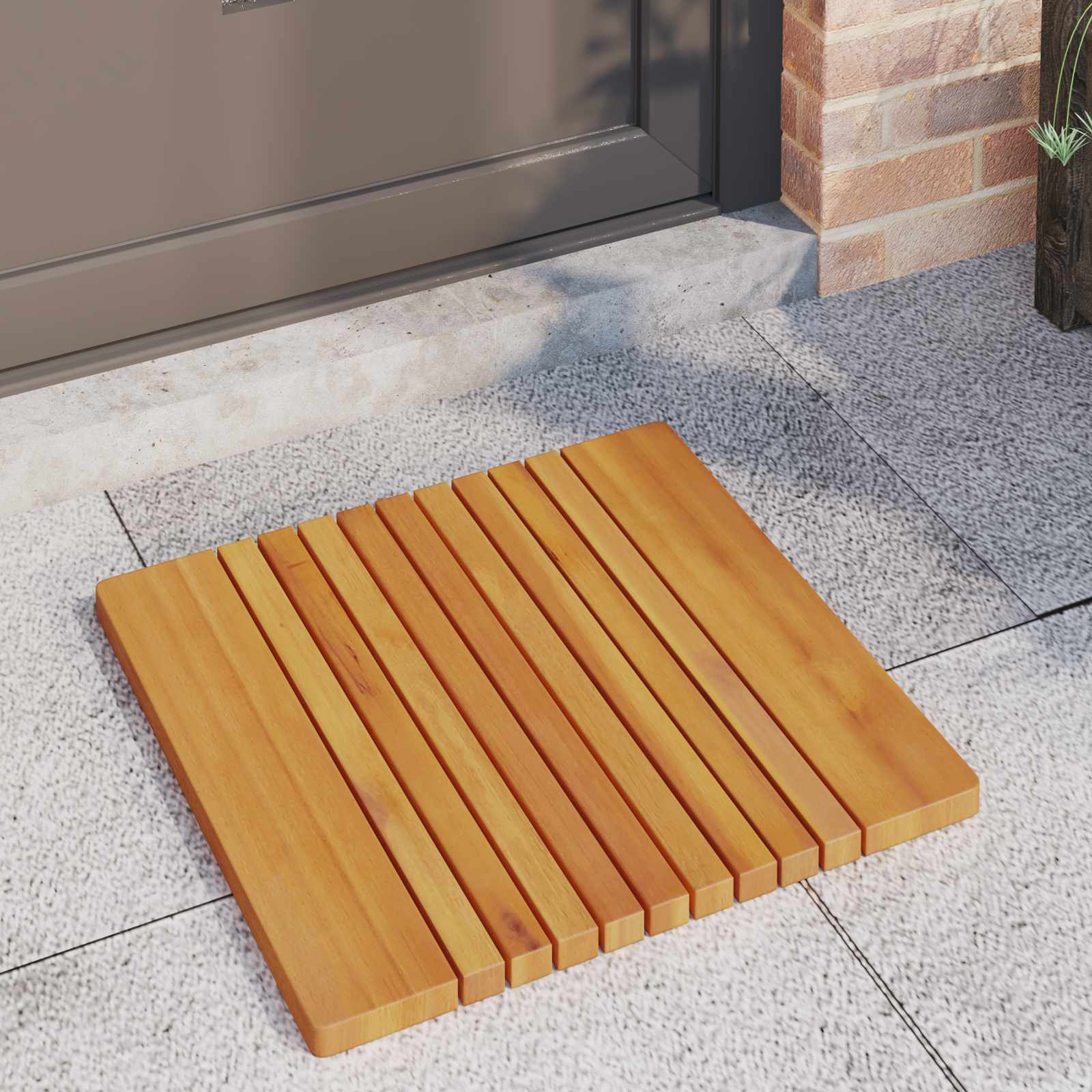 Tappeto da bagno Marrone 52 x 50 cm Legno di Acacia Massello