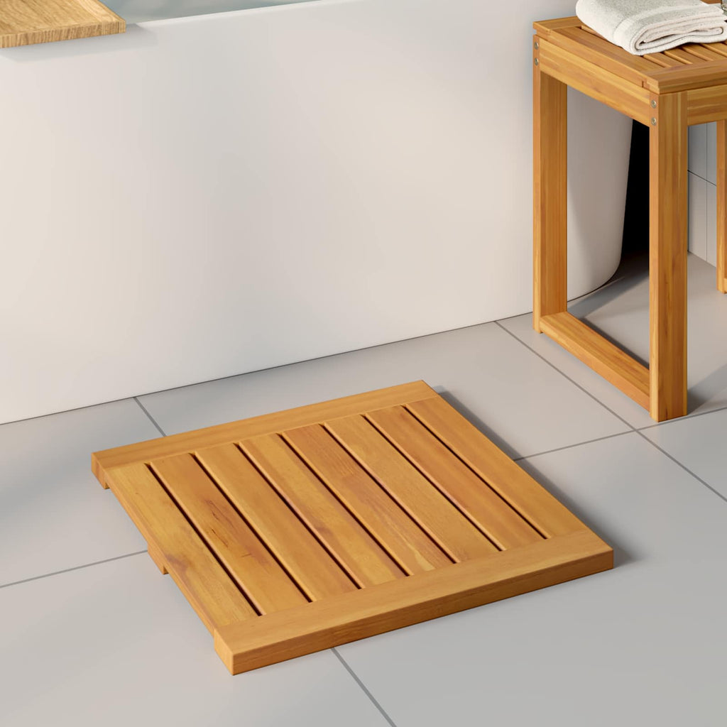 Tappeto da bagno Marrone 50 x 50 cm Legno di Acacia Massello