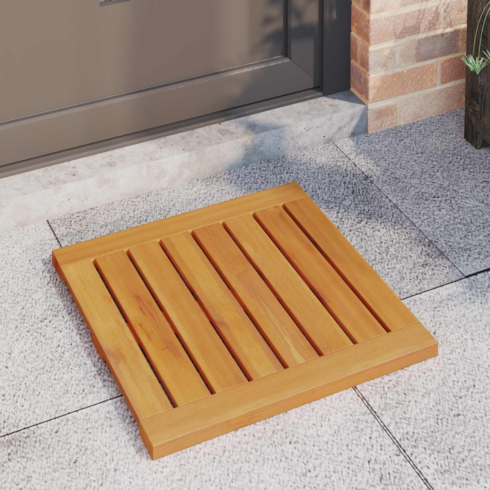 Tappeto da bagno Marrone 50 x 50 cm Legno di Acacia Massello
