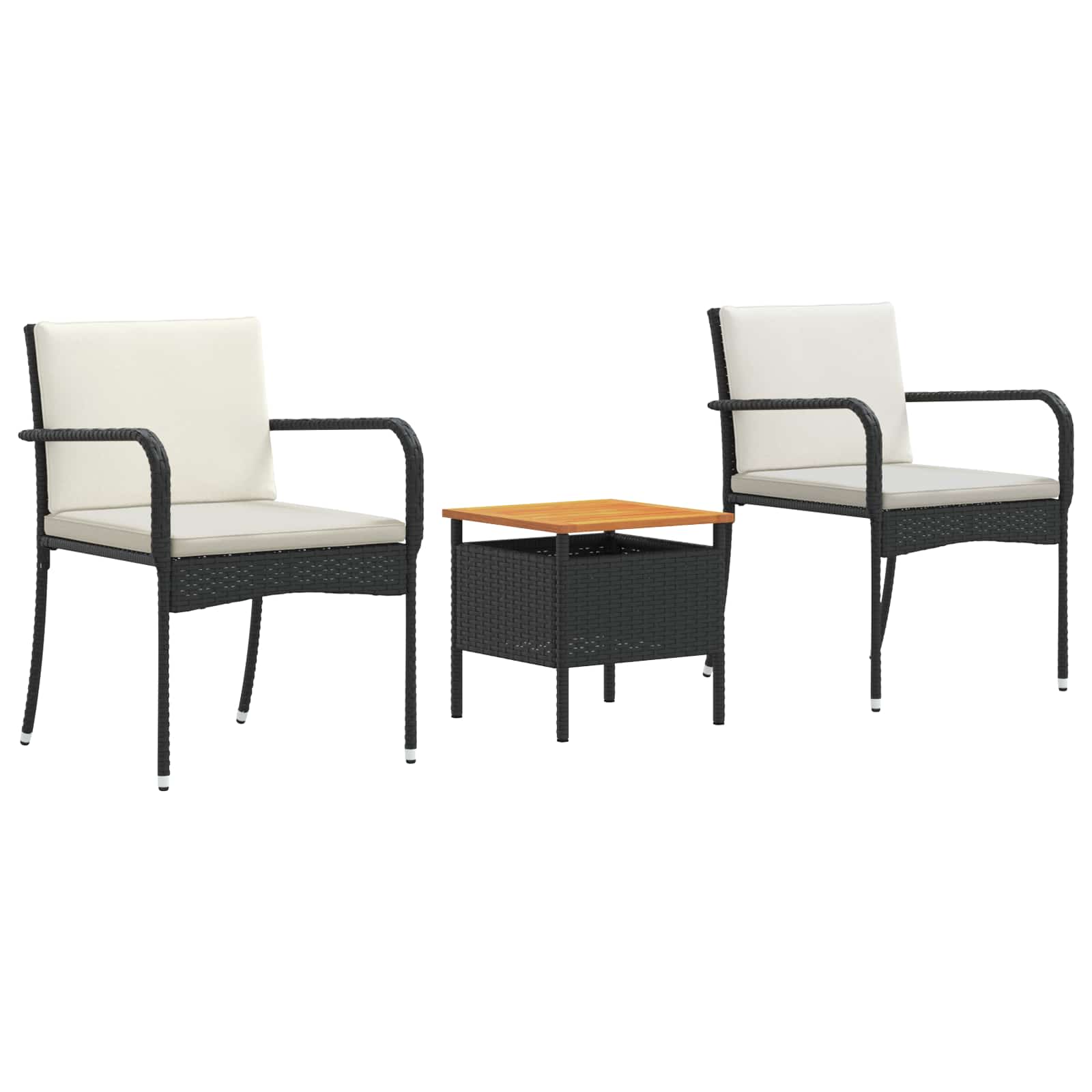 Set da giardino Nero polyrattan