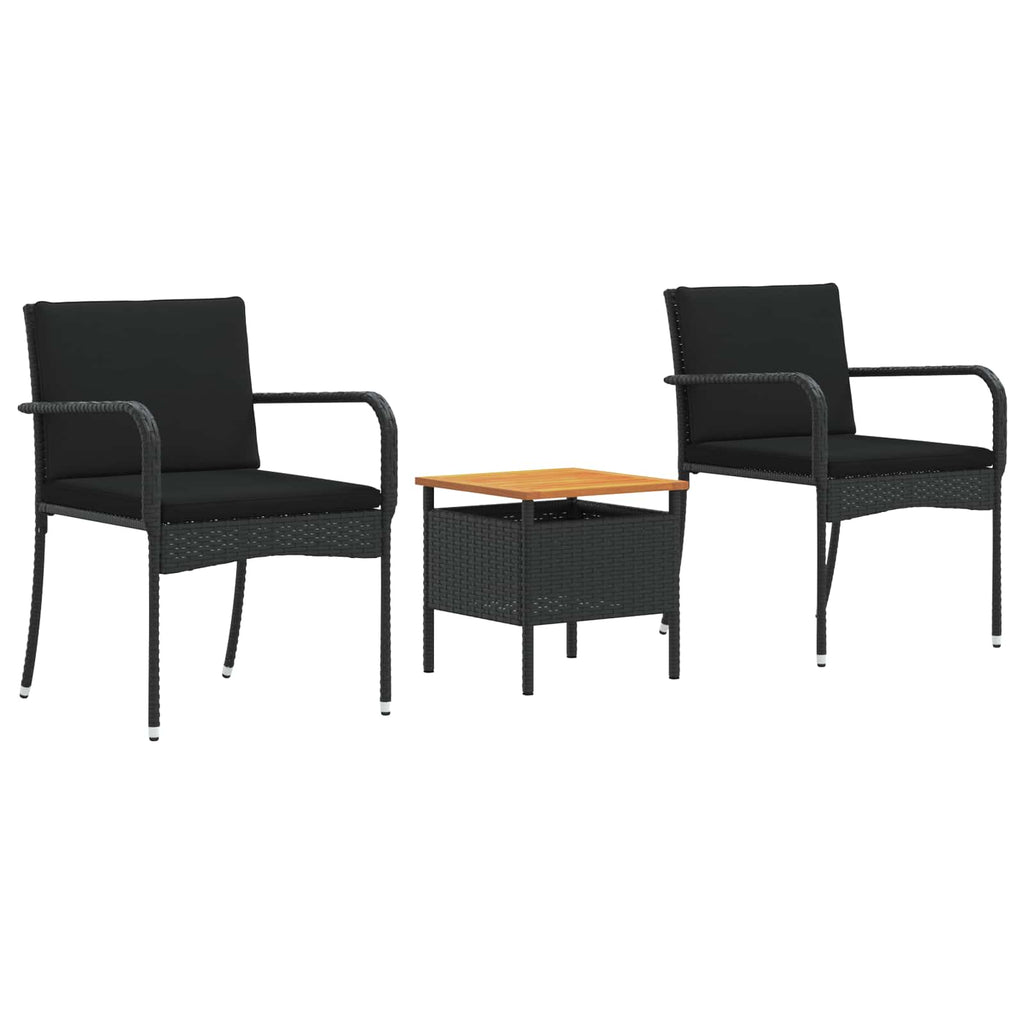 Set da giardino Nero polyrattan