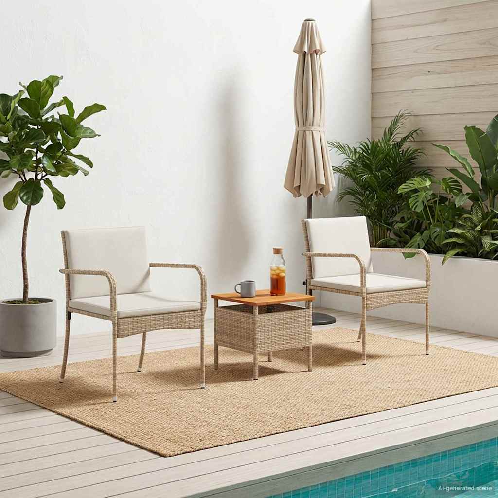 Set da giardino Beige polyrattan