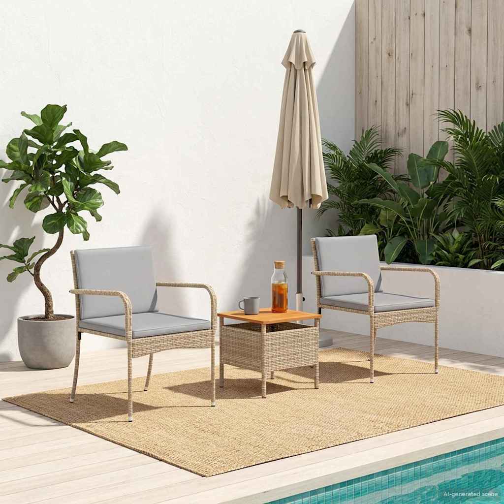 Set da giardino Beige polyrattan