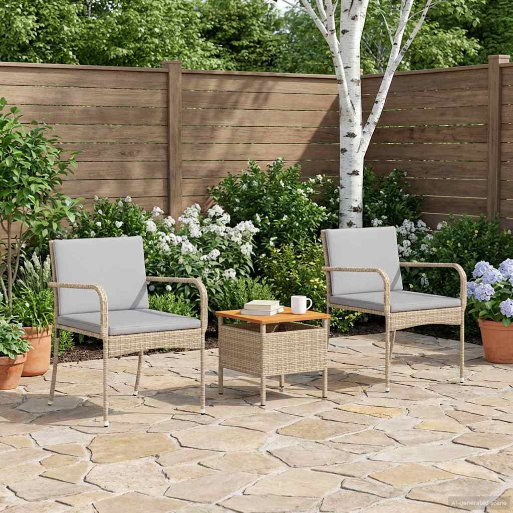Set da giardino Beige polyrattan