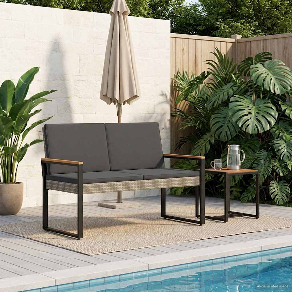 Panchina da esterno Grigio e Grigio Scuro 107 x 61 x 80 cm