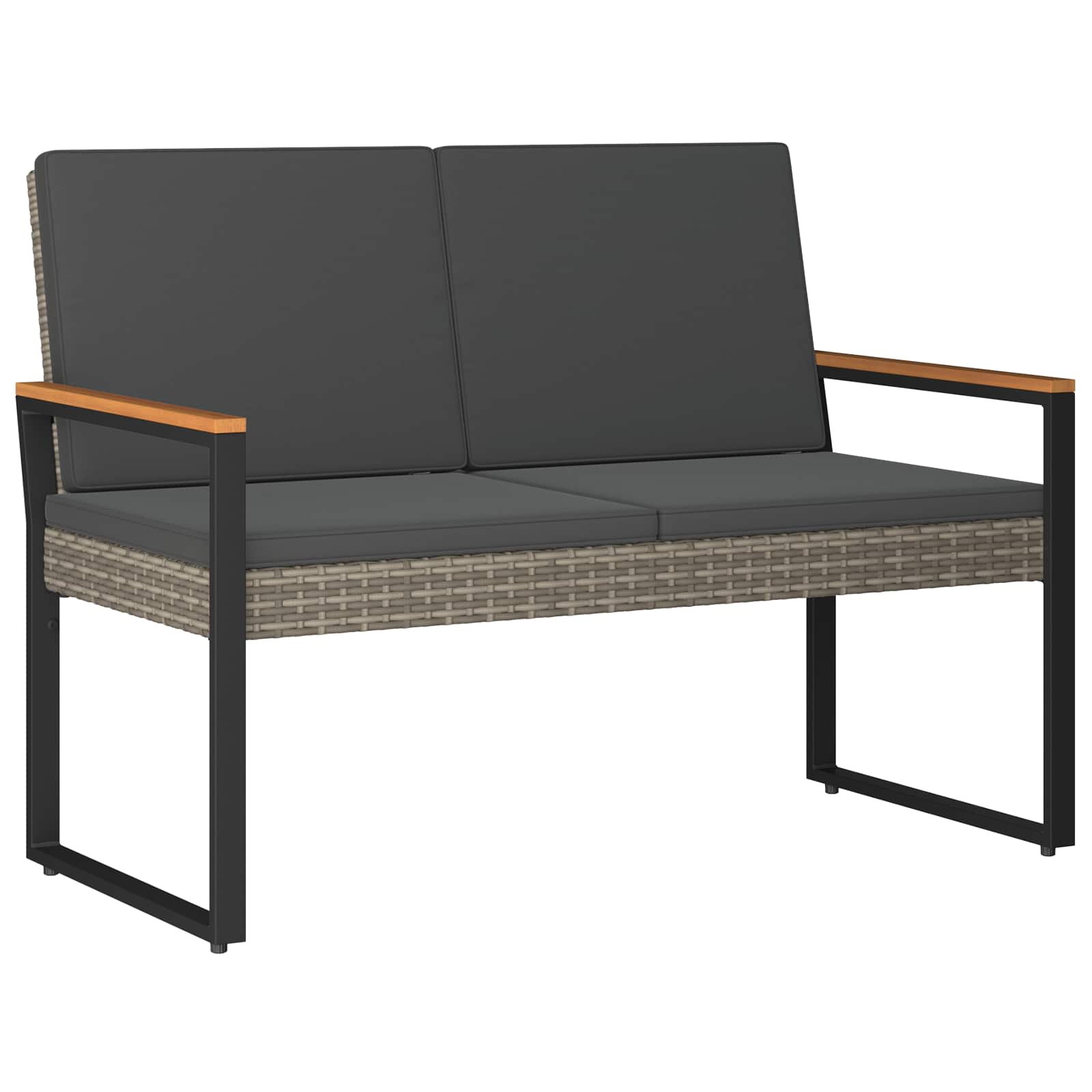 Panchina da esterno Grigio e Grigio Scuro 107 x 61 x 80 cm