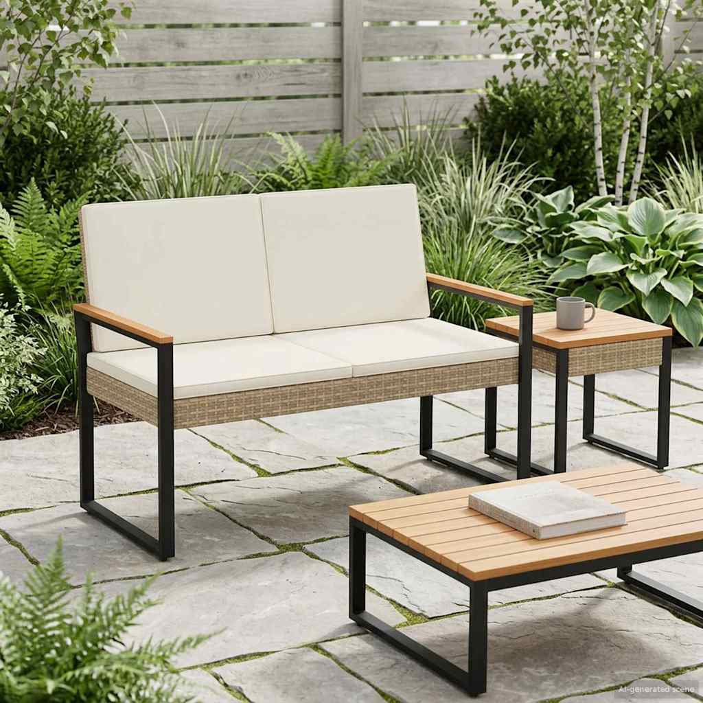 Panchina da esterno Beige e Bianco Crema 107 x 61 x 80 cm