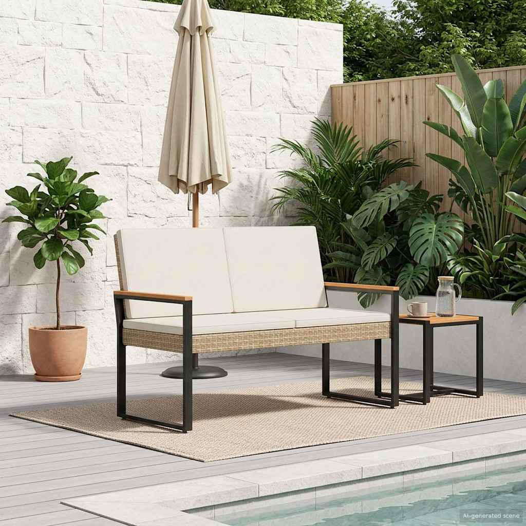 Panchina da esterno Beige e Bianco Crema 107 x 61 x 80 cm