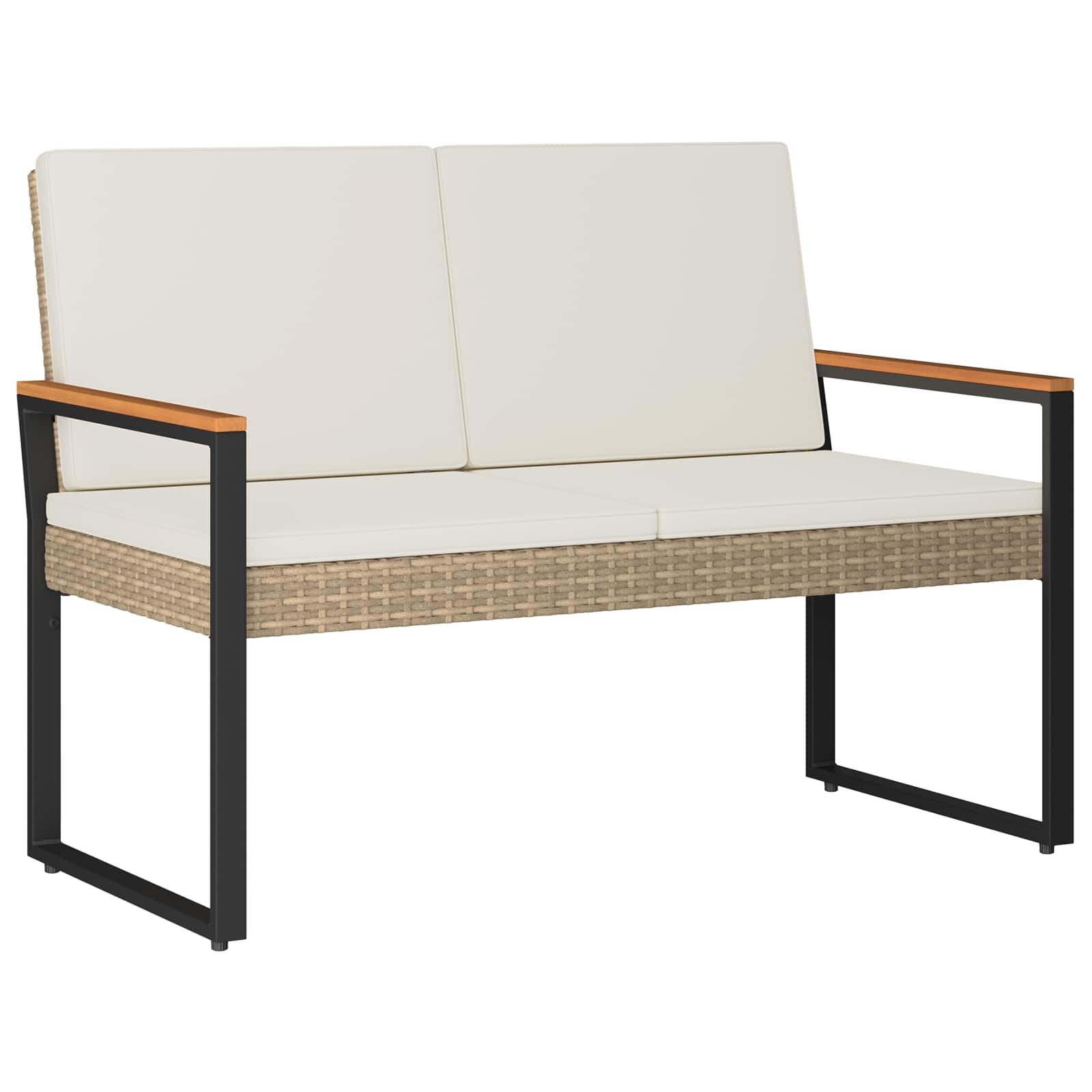 Panchina da esterno Beige e Bianco Crema 107 x 61 x 80 cm