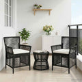 Sedia da esterno 2 pz Nero e Crema polyrattan