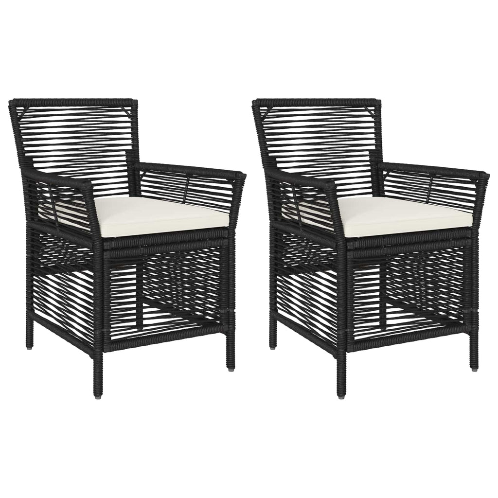 Sedia da esterno 2 pz Nero e Crema polyrattan