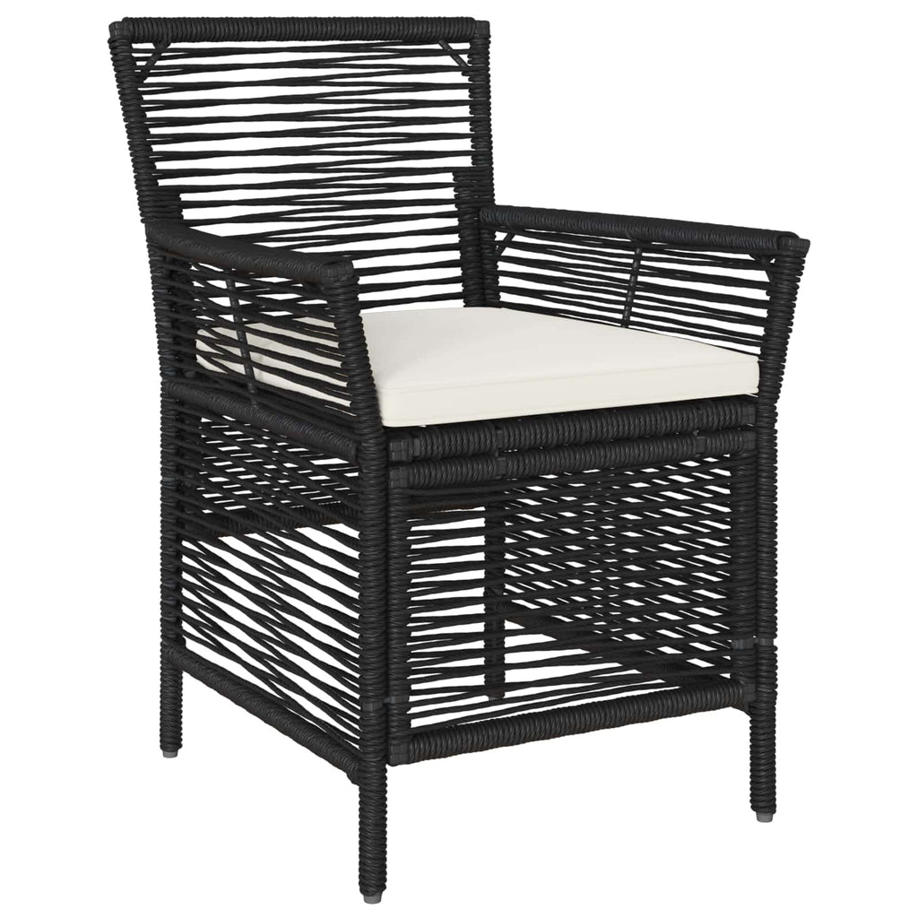 Sedia da esterno 2 pz Nero e Crema polyrattan