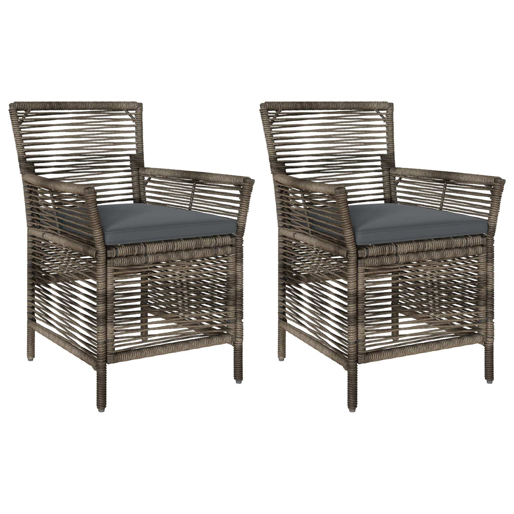 Sedia da esterno 2 pz Grigio e Grigio Scuro polyrattan