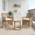 Sedia da esterno 2 pz Beige e Crema polyrattan