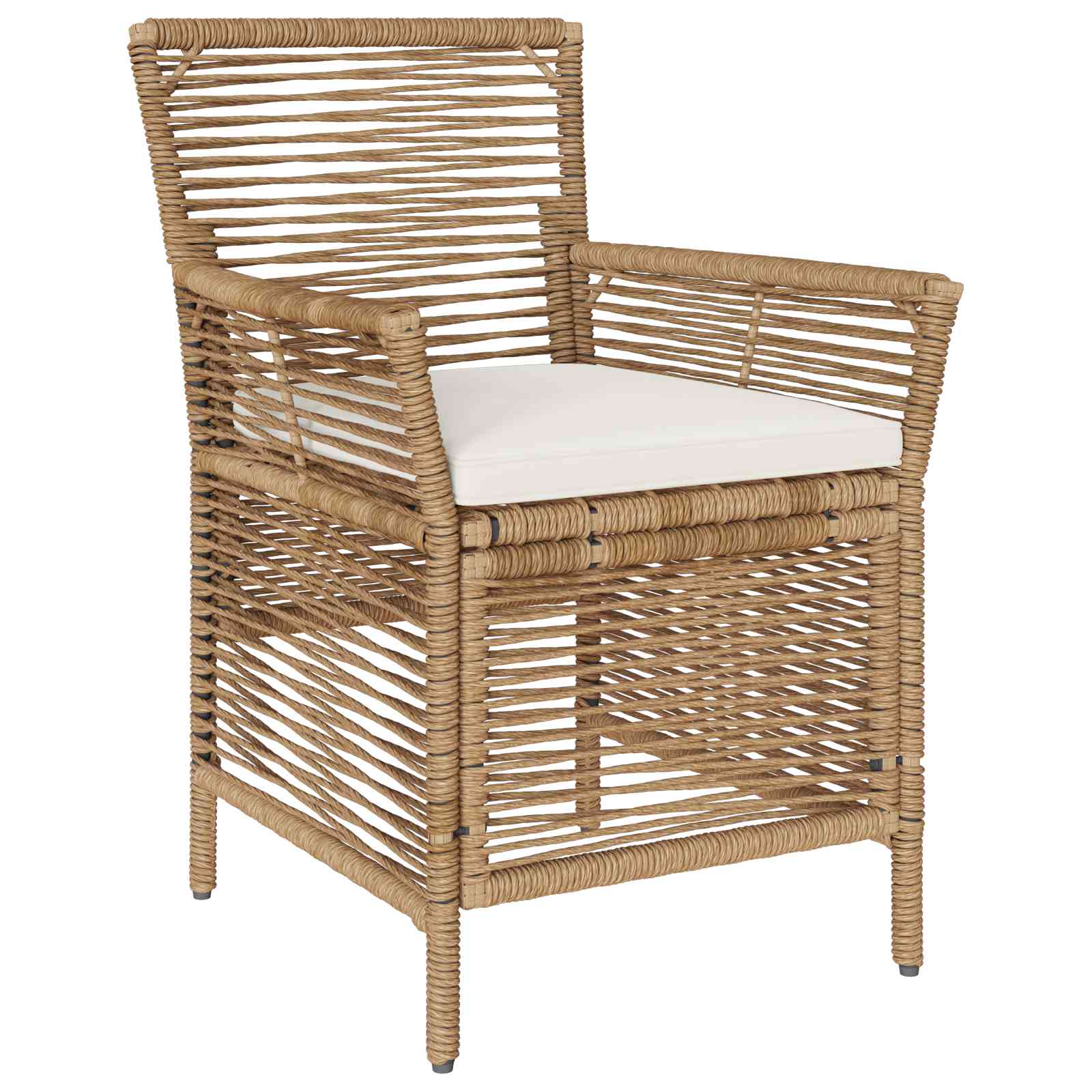 Sedia da esterno 2 pz Beige e Crema polyrattan