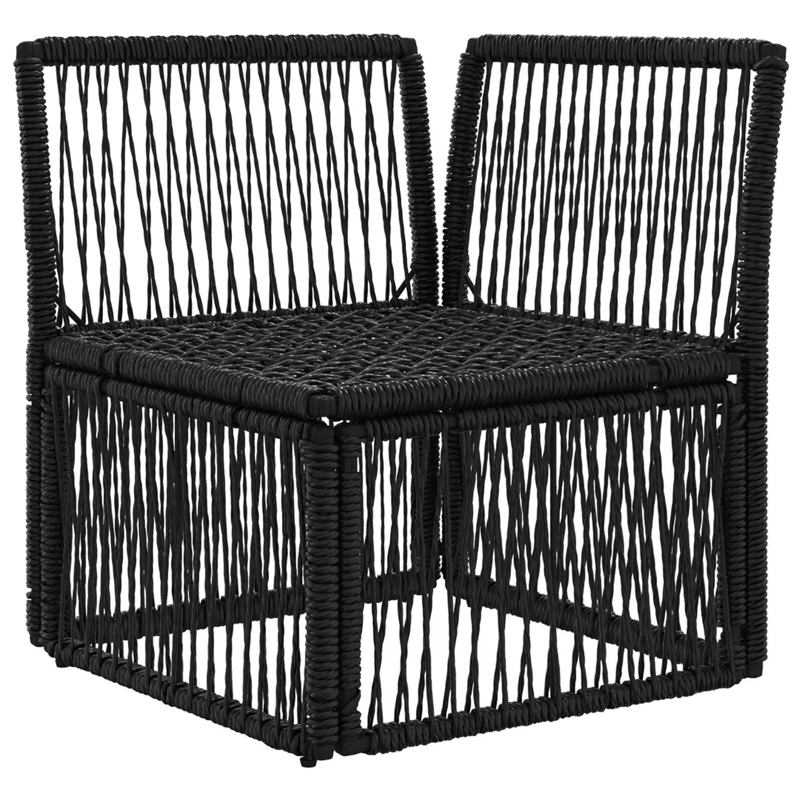 Unità divano angolare Nero polyrattan