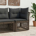 Unità divano angolare Grigio polyrattan