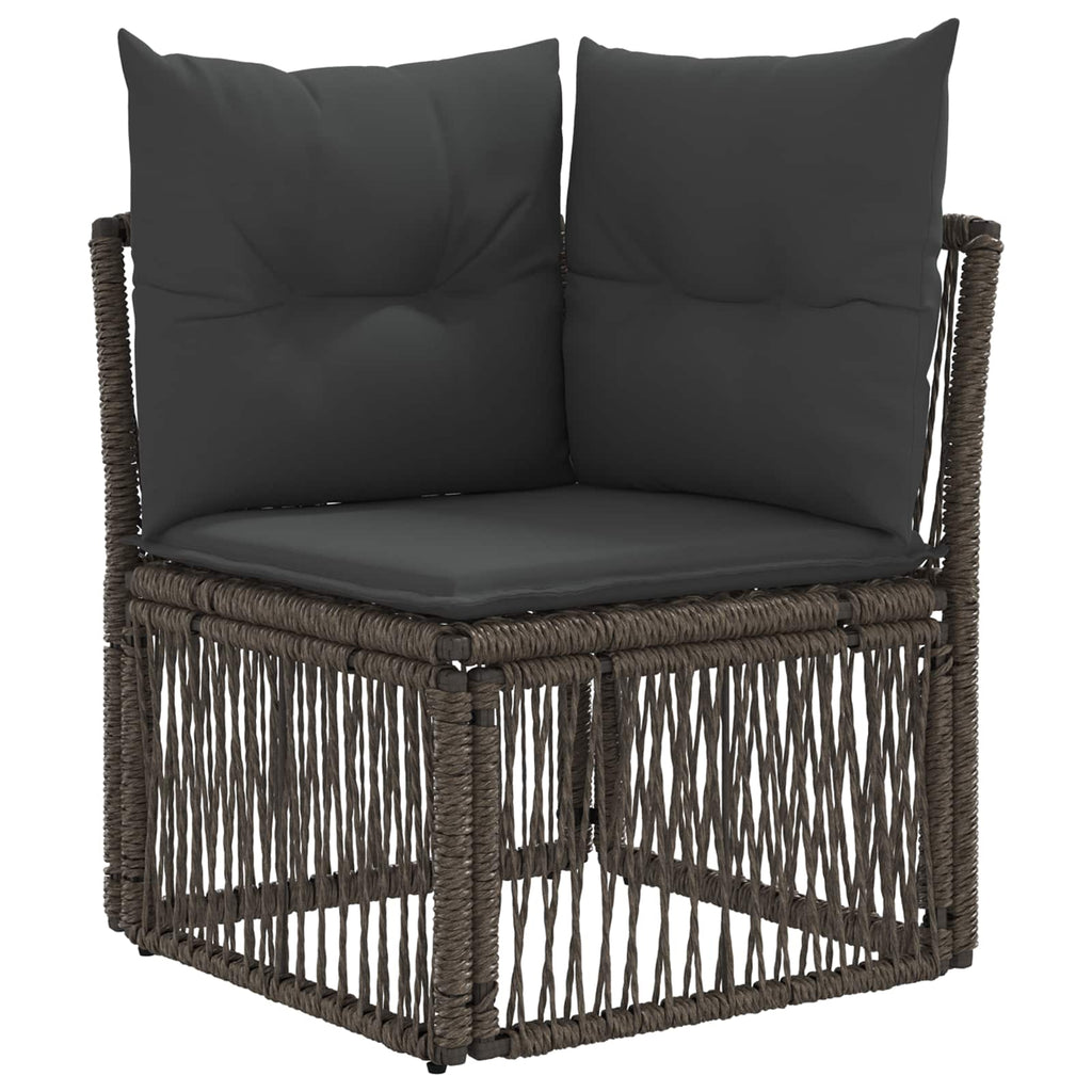 Unità divano angolare Grigio polyrattan