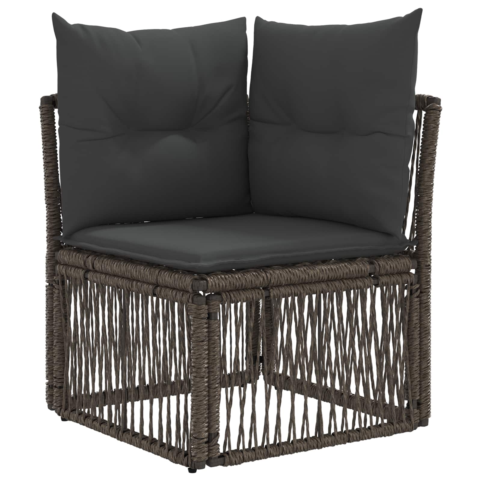 Unità divano angolare Grigio polyrattan