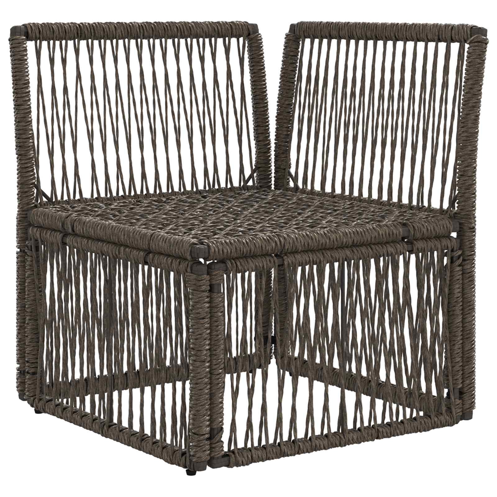 Unità divano angolare Grigio polyrattan