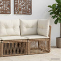 Unità divano angolare Beige polyrattan
