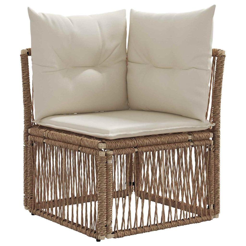 Unità divano angolare Beige polyrattan