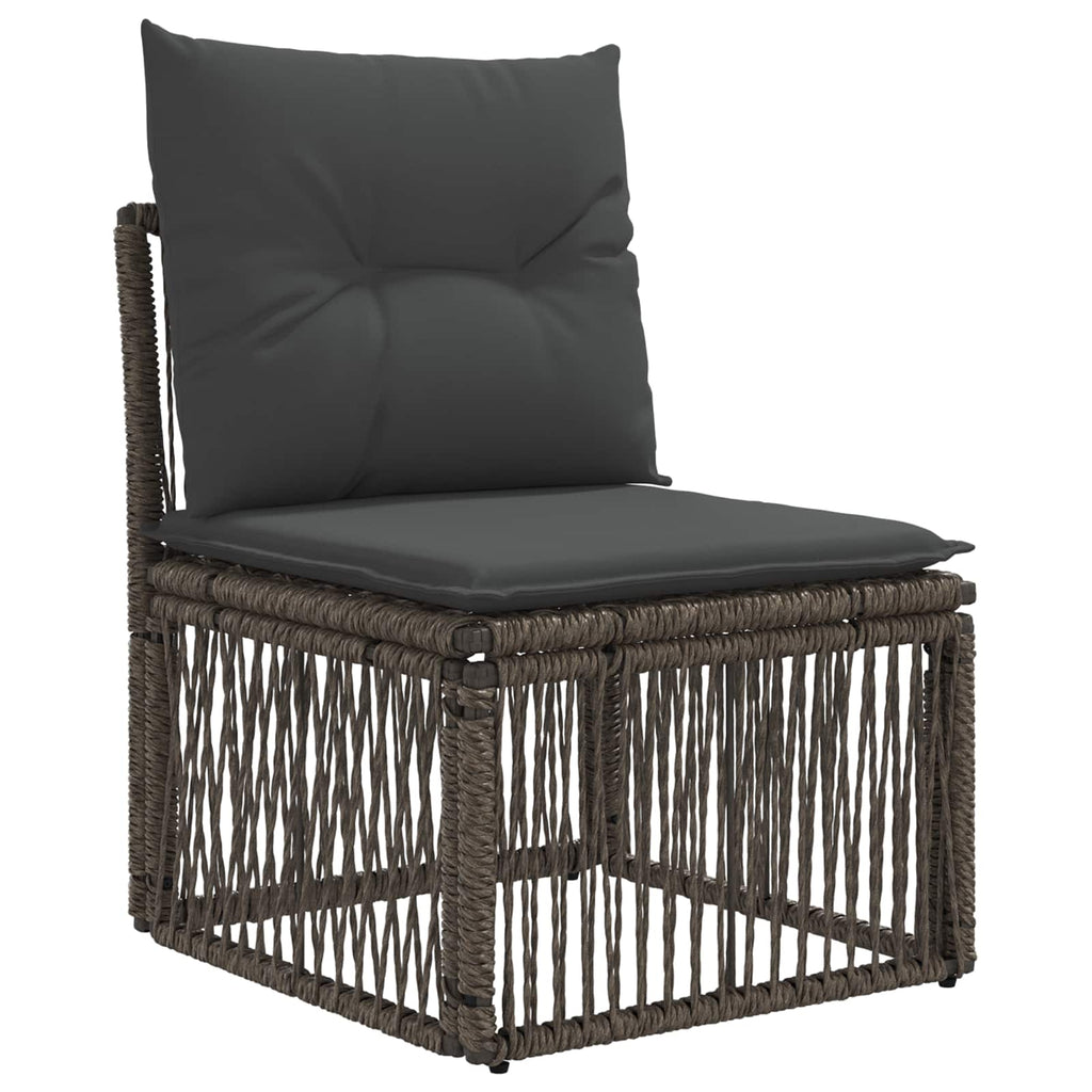 Unità divano senza braccioli Grigio polyrattan